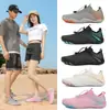 Sapatos Aquáticos de Praia Color Block de Cinco Dedos, Estilo Casual Europeu e Americano para Casais, Sapatos para Trilha em Rio, Sapatos Esportivos de Secagem Rápida com Drenagem, Sapatos para Corrida ao Ar Livre