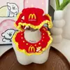 Conjunto de Sombrero y Bufanda para Gatos y Perros Pequeños y Medianos, Collar de Hilo para Perros Tipo Peluche con Forma de Papas Fritas, Accesorio para el Cuello de Mascotas
