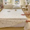 Lençol de Cama de Algodão Macio como Nuvem, Dupla Camada de Gaze, Peça Única para Camas de Solteiro ou Casal, Lençol Estampado para Dormitório de Estudante, Fronha, Lençol de Solteiro Atacado