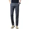 Calça Masculina de Algodão Puro de Alta Qualidade 2026 Nova Primavera/Verão Leve Business Elástica Reta Casual para Homens Respirável e Absorvente de Suor