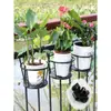 Balcón hierro forjado soporte para flores colgante estante colgante para macetas en barandilla protector de ventana para el hogar estante de almacenamiento para eneldo verde suculentas metal