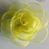 Versión Coreana de Quince Piezas de Tela de Gasa Flor Nieve Flor de Gasa Flor de Borde Quemado Flor Hecha a Mano DIY Accesorios para Ropa Pasador Accesorios para Joyería No