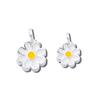 Plata s925 Viento ins Gota de Pegamento Colgante Margarita Blanca Gota de Aceite Colgante Girasol diy Cuerda Tejida Abalorios Accesorios de Plata