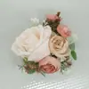 Yi Yaguo 444 Suministros de Boda Banquete Invitado Flores Artificiales Ramillete para Novio y Novia Flor de Mano Color Pasta de Frijol Rosa