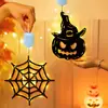 Luzes decorativas de Halloween para pendurar na porta, vitrine, luzes coloridas transfronteiriças, atmosfera de abóbora e fantasma, luzes de corda para parede interna