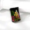 Marcador de livro de resina estilo floresta com flores reais e secas, presente criativo temático de floresta que brilha no escuro, ornamento de artesanato em resina