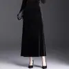 Saia Midi Veludo Sereia Justa ao Corpo Feminina 2026 Outono Novo Estilo Elegante Emagrecedora Valoriza a Silhueta Caimento Longa Bodycon Um e Meio Tendência
