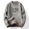 Suéter de Gola Redonda Transfronteiriço para Homens, Veludo Engrossado, Outono e Inverno Chenille Peça Única Camisa de Base Tricô de Veludo para Homens, Roupa de Inverno