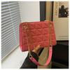 Corrente texturizada simples moda feminina novo 2024 inverno novo popular casual crossbody ombro bolsa de grande capacidade
