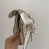 Estilo Preppy Coreano Presilha Banana Twist com Laço para Mulheres Marrom Nova Presilha Vertical de Alta Qualidade para a Parte de Trás da Cabeça
