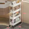 Prateleira de Armazenamento Traseira para Porta de Banheiro Armário de Armazenamento de Chão para Espaço Estreito no Banheiro Carrinho Pequeno Multicamadas Ultrafino para Espaço do Vaso Sanitário