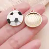 10 Bolas Chapadas Colgantes con Goteo de Aceite Deportes Rugby Fútbol Diamante de Punto Colgante Colgante Llavero DIY Accesorios de Joyería