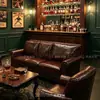 Bar Americano Pub Sillón Retro para Cigarros Sofá de Cuero para Bar de Whisky y Cigarros Sala de Estar Individual Tigre