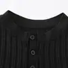 Camiseta de punto acanalado estilo "Old Money" americano Rumeng con cuello Henley de manga corta para hombre, Camiseta corta de media manga de verano para pareja para ir al trabajo