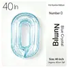 Balões de Número Jelly Foil Arco-Íris Iridescente Mutável, Balão de Dígito Metálico para Decorações de Festa de Aniversário