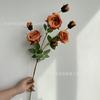 Nova simulação de flor 7 Chá Rosa 7 rosas casamento auditório fundo vaso macio flor exportação