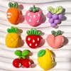 Frutas morango limão uva pêssego resina acessórios DIY cola creme capa de celular grampo de cabelo tiara acessórios de decoração