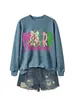 Comercio electrónico transfronterizo de Amazon, sitio europeo, sudadera de moda y divertida para mujer, diseño de copo de nieve de Feliz Navidad, en stock