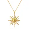 Cadena de Clavícula de Acero de Titanio Retro de Nicho Chapado en Oro de 18K Cruzada Europea y Americana Exagerado Corazón Sol Acero Inoxidable Collar al por Mayor