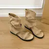 Sandalias de cuña de punta abierta de moda para mujer, Novedad Verano 2026 Estilo Nicho Retro Francés con Hebilla de Cinturón, Botines Delgados y Versátiles