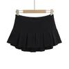 Q141-25 Primavera Nuevo Estilo Universitario Europeo y Americano Chica Casual Sexy Cintura Baja Costuras Falda Plisada Falda
