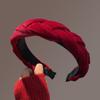 Diadema de Celebridad de Internet de Moda Nueva 2026, Pasador Trenzado de Borde Ancho, Estilo de Tela, Elegante y Sencillo, Diadema de Accesorio para el Cabello Rojo a la Moda
