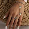 Anel de Pulseira de Dedo de Borboleta Quente Transfronteiriça Moda Feminina Estilo Punk Personalidade Nicho Moda Cool Jóias Jóias Atacado