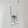 Collar Cruzado Nuevo Ojo del Diablo Perla Borla Moda Personalidad Diseño Creativo Nicho Cadena Clavícula Alta Gama