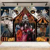 Novo pano de fundo de Halloween transfronteiriço, pano pendurado para decoração de festa de feriado, bandeira de banner para arranjo de atmosfera do festival fantasma