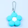 Colgante Llavero Botella de Agua de Goma Suave PVC Accesorio Taza Térmica Colgante de Flor Colorida Dopamina