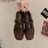 Zapatos Mary Jane estilo retro francés para mujer, zapatos planos de piel para combinar con faldas, nuevo modelo 2026 con tira en T y corte bajo
