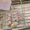 Cadena Original Hecha en Casa para Teléfono Móvil Conejito Gris Tejido de Lana Muñeca Linda Colgante de Cámara Llavero para Mochila
