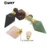 WT-P1983 Colgante de Diseño Único Hexagonal Geométrico con Piedra Colorida para Botella de Perfume, Accesorios para Collar de Mujer