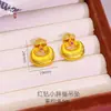 Pingente Estilo Antigo Peixe Koi e Flor de Lótus Banhado a Ouro com Design de Cadeado da Sorte para Mulheres, Novo Pingente Retro Estilo Chinês de Luxo Leve com Strass e um Pequeno Encanto da Fortuna