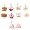 Llavero de Peluche de Comida para Jugar con Expresión Colgante de Sándwich de Pan Broche de Muñeca Linda de Dibujos Animados para Mochila de Estudiante Joyería