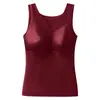 Novo Produto Outono e Inverno 2521 Colete Térmico Sem Costura Satinado Brilhante Feminino com Enchimento de Penas Patch Partículas de Massagem Copo Fixo Costas Bonitas