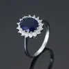 Anillo de Cobre con Circonita en Forma de Huevo, Exquisito, Moderno, Elegante, Versátil, Clásico, Sencillo, de Venta Caliente Transfronteriza, Deseo Europeo y Americano