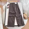 Calças com Forro de Lã Femininas Quentes Casuais Longas/Calças de Pernas Largas com Cintura Elástica, Caimento Solto, Versátil 10768