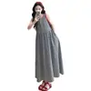 Nuevo Vestido de Maternidad Estilo Coreano de Principios de Primavera Chaleco de Cuadros de Algodón para Maternidad + Ropa de Protección Solar Conjunto de Vestido de Maternidad de Dos Piezas