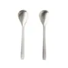 Cuchara Redonda de Acero Inoxidable 304 de Alta Calidad Liuzongli Pulida con Arena para Uso Doméstico, Cuchara para Arroz Antiadherente de Mango Largo Engrosado