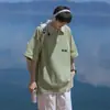 Nueva Camisa Camisa Polo de Manga Corta Manga Media Versátil Peso Pesado Moda Juvenil Tendencia Marca de Ropa Camiseta Retro Americana Top