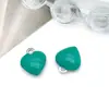 Pulseira Colar Brincos Pingente Coração Esmaltado Dupla Face Aço Inoxidável Gotejamento de Óleo Pequeno Charme Acessórios para Joias DIY