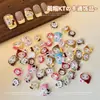 Novo Produto Acabado com Chapéu Joias para Unhas Kt Desenho Animado Misturado Outono e Inverno Estampa de Leopardo Gravata Borboleta Gato Decoração de Unhas DIY
