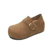 2026 Cinturón de Cuero Retro Nuevos Mocasines Zapatos de Otoño Individuales para Mujer Suela Gruesa Versátil Hebilla Elevadora Interna Zapatos Slip-on Perezosos