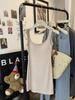 Vestido de punto sin mangas con cuello cuadrado ajustado para mujer, Primavera y Otoño, Vestido tipo tank para capas de verano