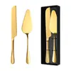 Cuchillo para pizza de acero inoxidable transfronterizo, cuchillo para pastel y espátula para bodas y fiestas de cumpleaños, juego para hornear, cuchillo para pan dentado para cortar tostadas