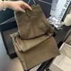 Muy recomendado~ Pantalones plisados de alta gama para mujer en color marrón, importación coreana 2026, pantalones de pierna recta de alta gama