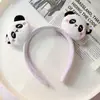 Nova Faixa de Cabelo de Panda Fofa e Super Adorável, Grampo de Cabelo de Panda de Desenho Animado 3D, Acessório de Cabelo Floral