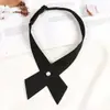 Pajarita Cruzada de Color Puro JK Estudiante Femenina Uniforme Escolar Estilo Preppy Cuello Borgoña Camisa de Flores Uniforme de Licenciatura Lazo
