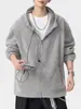 Cárdigan retro estilo americano con forro de polar, nueva colección de invierno, de peso pesado, color liso, grueso, sudadera con capucha versátil para hombre, moderna